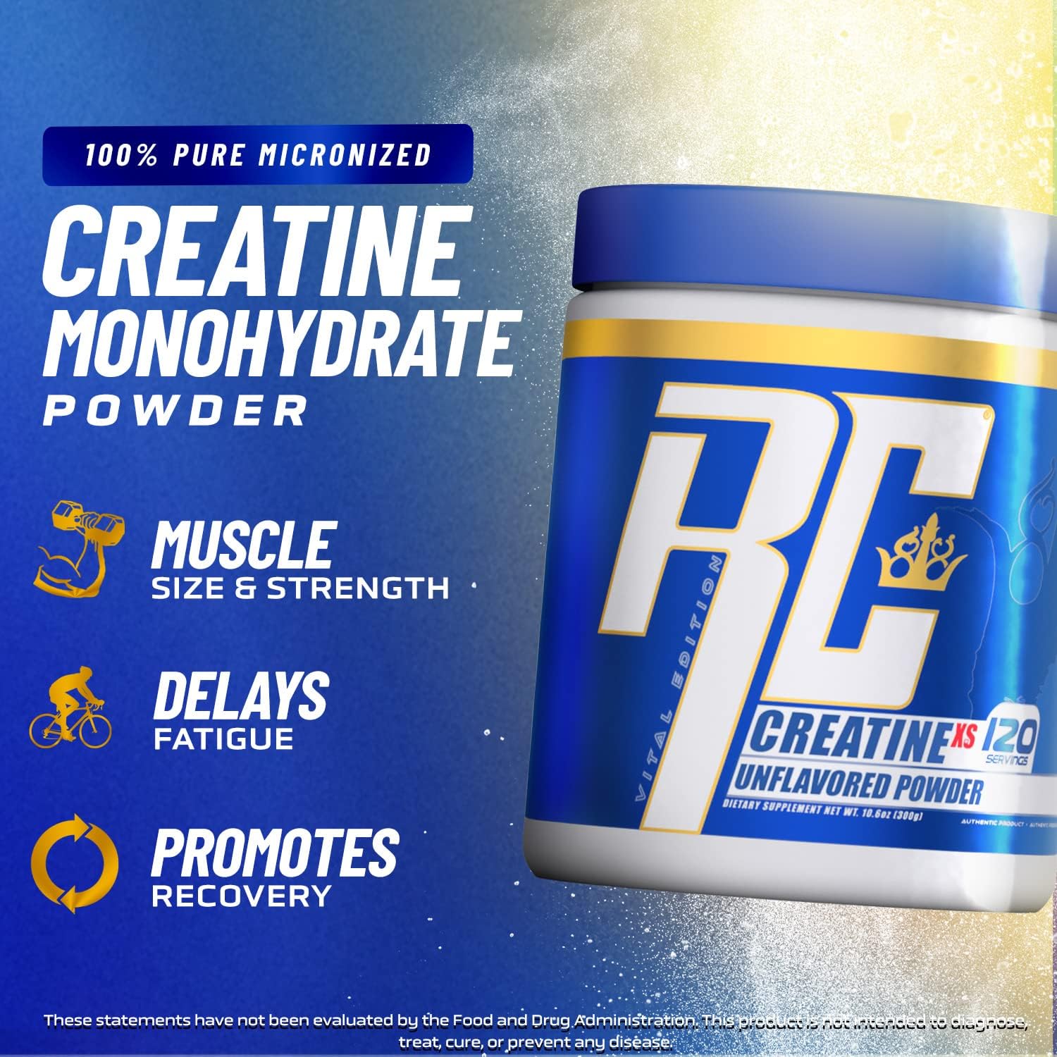 Ronnie Coleman Creatine XS (120 servicios de 2.5 gr o 60 de 5gr)